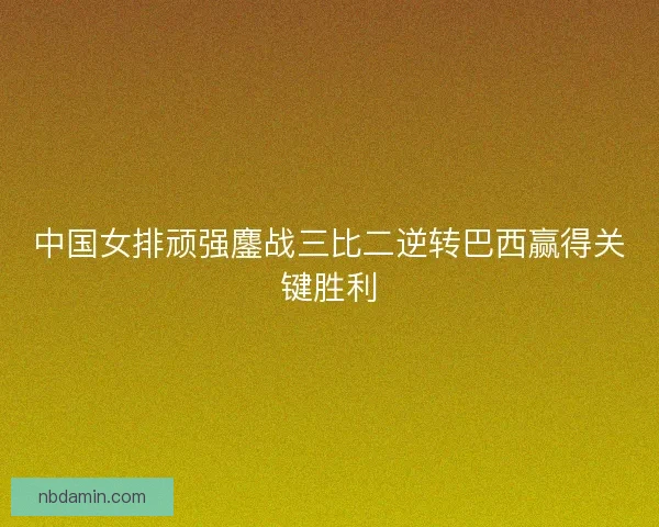 中国女排顽强鏖战三比二逆转巴西赢得关键胜利